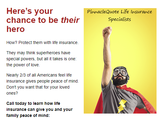 Life insurance policy for men