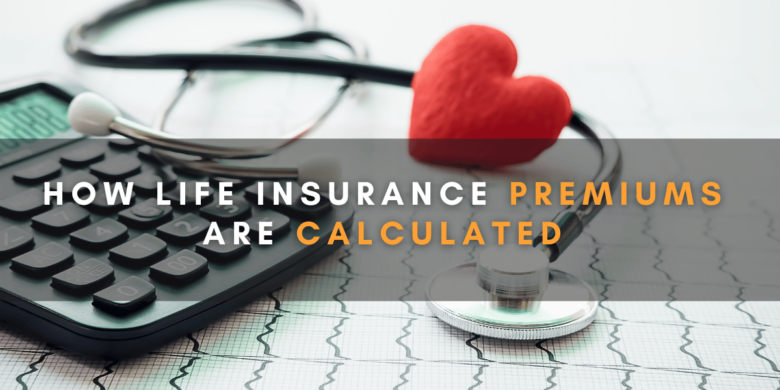 An image depicting a stethoscope lying next to a calculator, symbolizing the calculation of life insurance premiums based on health factors.